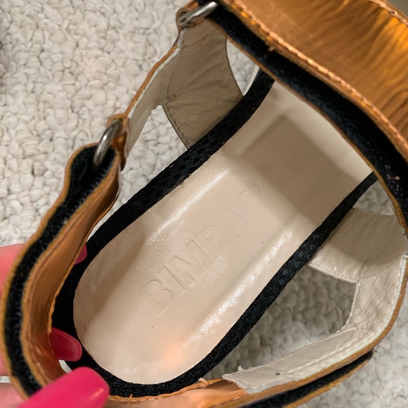 Bimba y Lola Platform Metallic Sandals - Picture 5 of 6